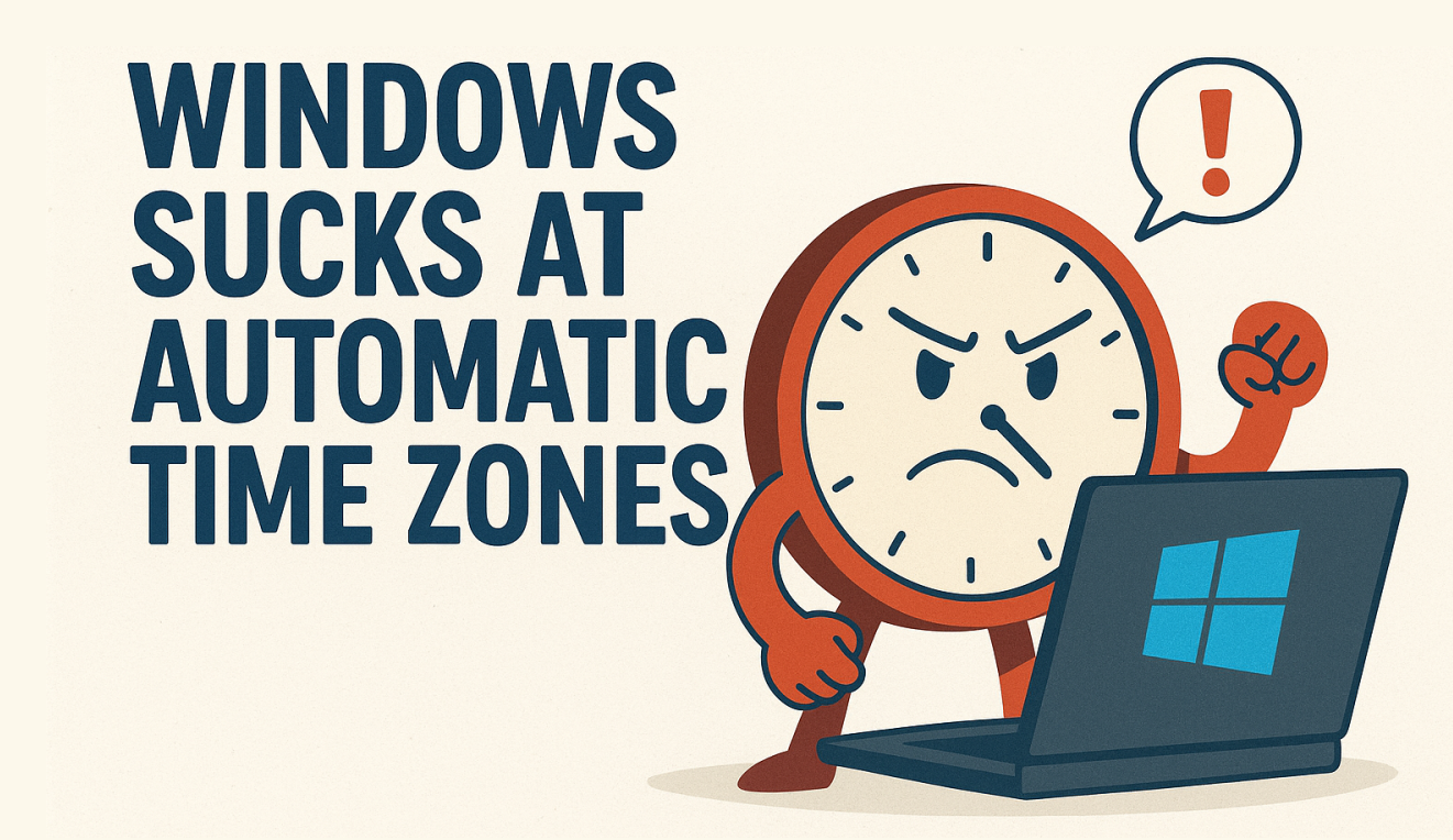 Windows Sucks at Location & Automatic Timezones.